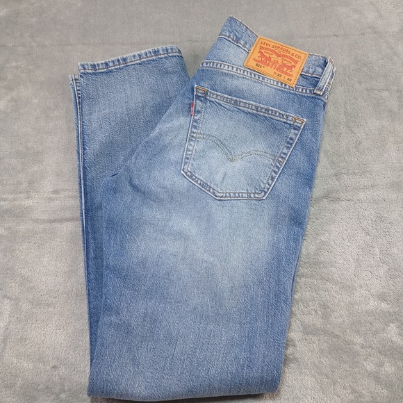 Levis 511 Slim Fit Stretch Denim Jeans Mens S 32 x 32 Medium Wash Classic Preppy - Picture 1 of 13